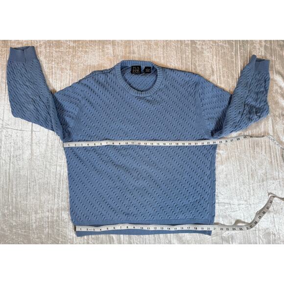 Men's Jo S.A. Bank Signature Collection Crewneck Sweater, Large, Medium Blue - Picture 4 of 6